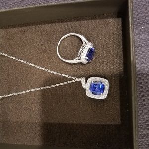 Brand New Sapphire Necklace and ring set